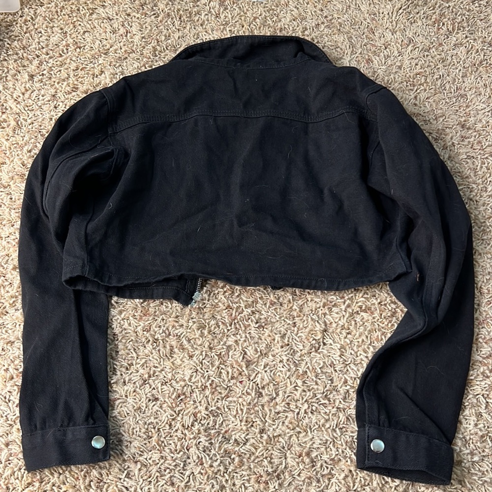 Superdown Black Cropped Jean Jacket - image 2